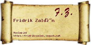 Fridrik Zalán névjegykártya